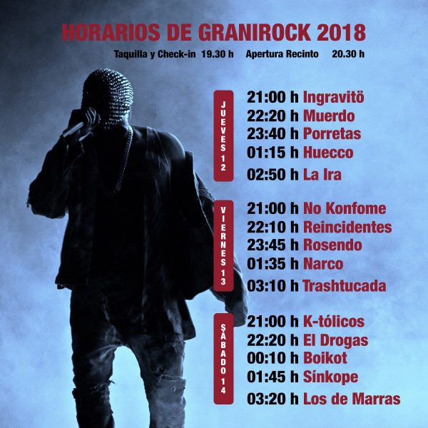 Granirock 2018. Horarios